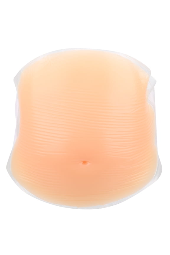 Realistic Silicone Artificial Pregnant Tummy Maternity Belly Prosthetic with Adjustable Straps, 2-4 Months Size, Beige