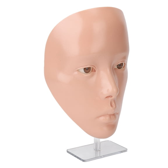 BOKYAN Reusable Realistic 5D Silicone Makeup Practice Face Mannequin with Stand, Light Skin Tone, 2 Pieces
