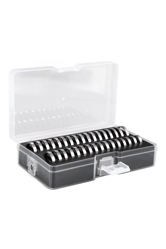 Ring Sizer Measuring Tool, Portable Stainless Steel Finger Rings Gauge for Accurate Jewelry Size Measurement, 33 Pieces with Storage Box, Silver