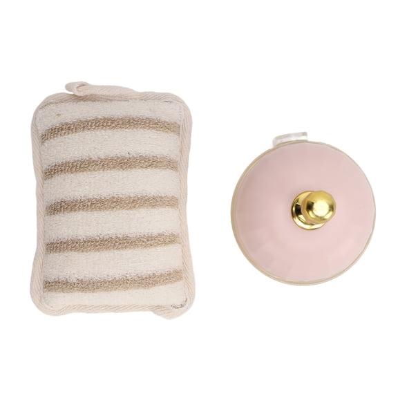 BOKYAN Shampoo Brush Shower Loofah Set Foaming Handheld Pink Silicone Scalp Massage Scrubber with Bath Towel for Bathroom (9.45 inches / 24 cm)