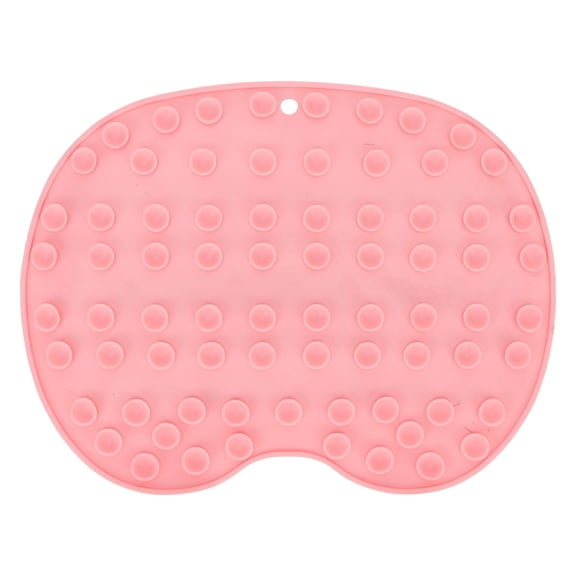 BOKYAN Shower Foot Scrubber Multifunctional Massager Mat with 75 Strong Suction Cups for Bathroom Floor, Non-Slip Bath Accessory, Exfoliating Foot Care Tool, Pink, 12.2 x 10.24 Inches
