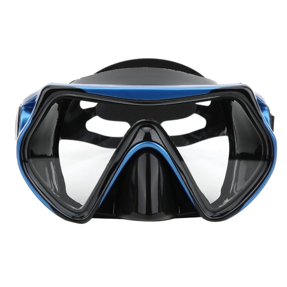 BOKYAN Silicone Adults Snorkeling Goggles Toughened Glass Large View Swimming Glasses Diving Equipment Blue Black (6.69x3.54 inches / 17x9 cm)