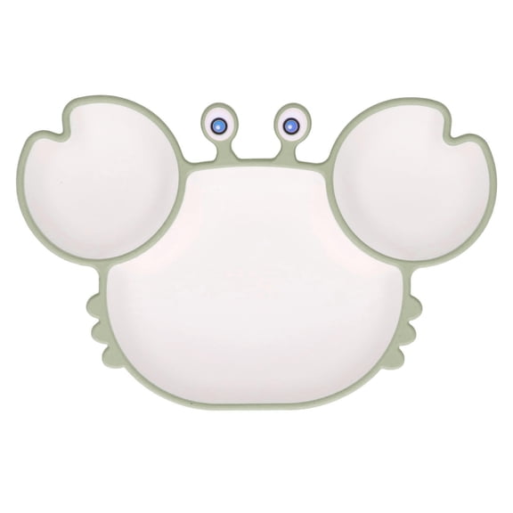 BOKYAN Silicone Crab‑Shaped Suction Plate – 3‑Section Eco Friendly Toddler Plate with Secure Base, Easy Scooping, Soft Silica Gel
