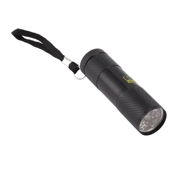 BOKYAN Small UV Flashlight 9 LED 395nm Ultraviolet Blacklight Mini Handheld Pet Urine Detector Light for Dog Cat Dry Stains Resin Curing and Authenticating Currency (3.5 inches / 9 cm)