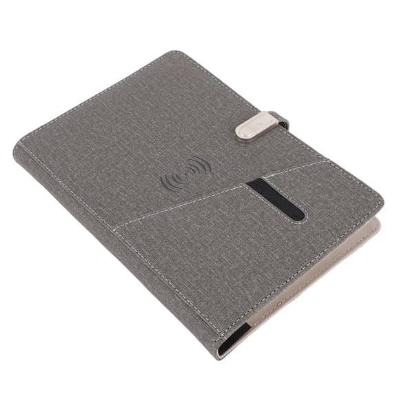 BOKYAN Smart Business Notebook A5 with Lamp, Audio Recording, 8000mAh Portable Power Bank, 15W Wireless Charger, 16GB USB Storage, 80 Sheets College Ruled Fillable Planner