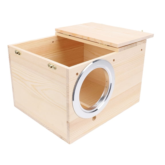 BOKYAN Solid Wood Parakeet Nesting Box Bird Breeding Mating Box for Cockatiel Lovebirds Budgie Canary, 11.81 x 9.84 x 7.87 inches