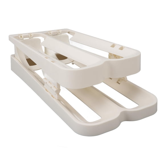 BOKYAN SpaceSaving Foldable Rolling Egg Dispenser 26Egg Capacity, DoubleLayer Design, EasyRefill, Durable HIPS, Fridge Organizer