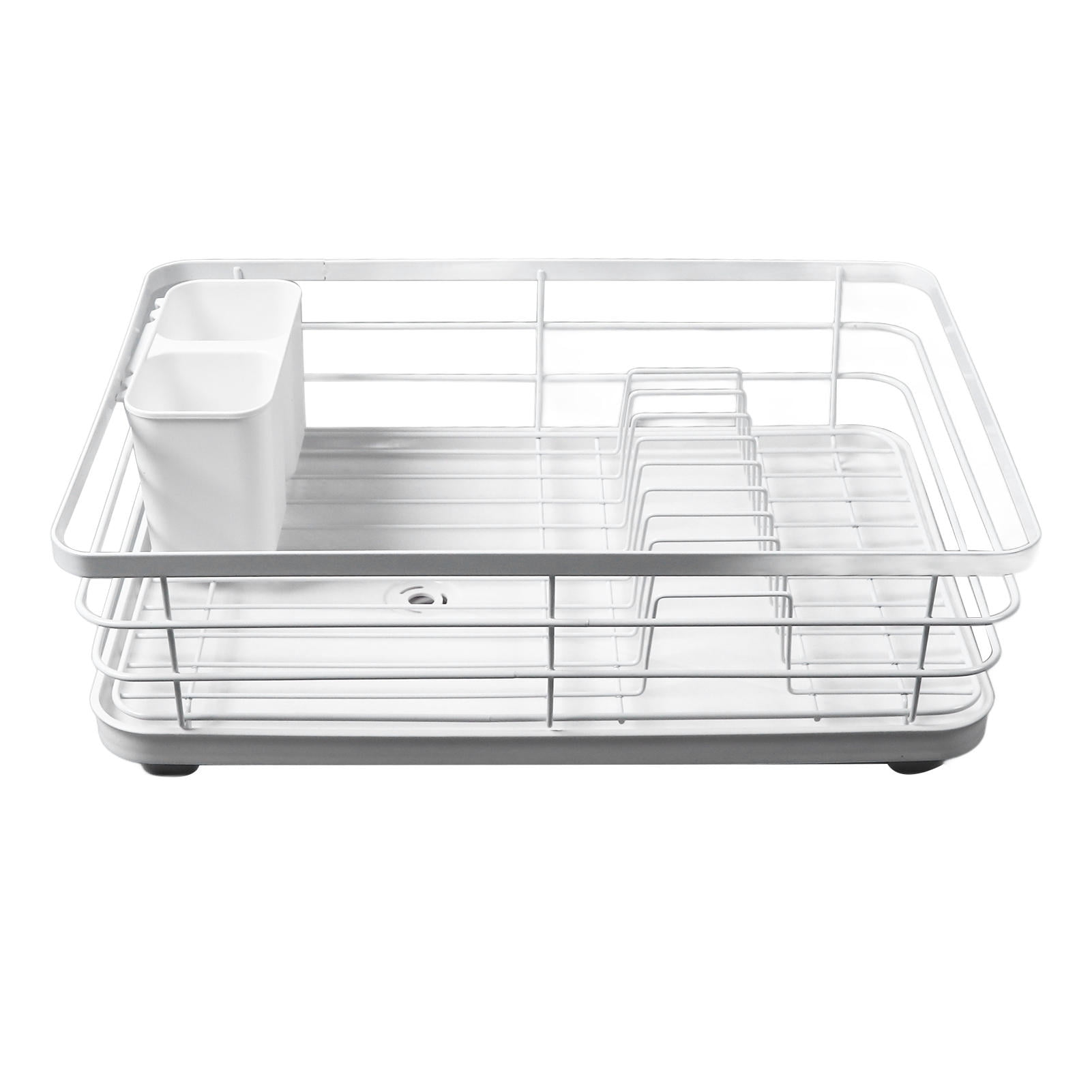 BOKYAN Space‑Saving Metal Dish Drying Rack with Drainboard – 16.9” Long, Durable, Non‑Slip, Multi‑Size Capacity for Kitchen Counter