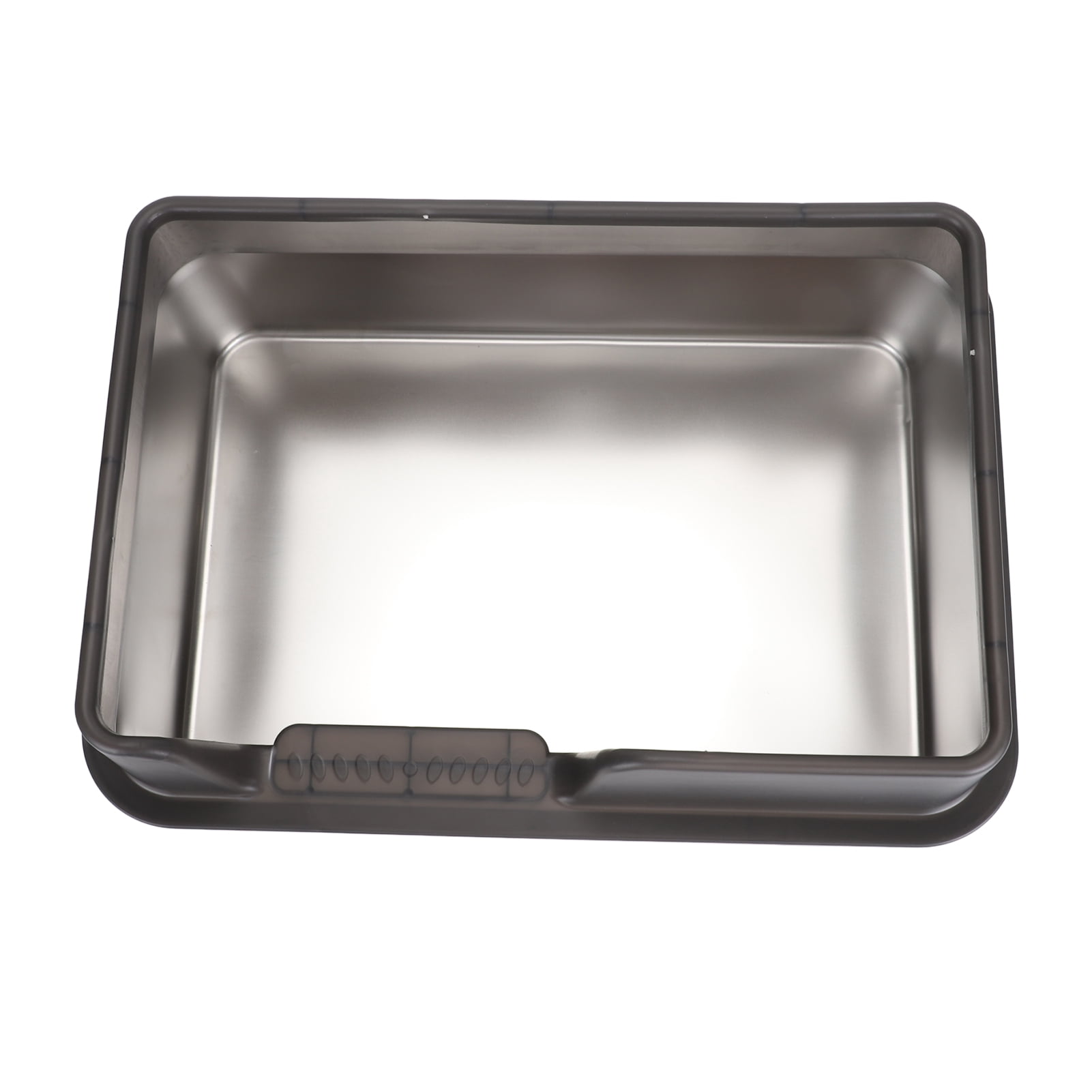 BOKYAN Stainless Steel Cat Litter Box Enclosed High Sided Anti Splashing Pet Pan, Easy to Clean Rectangle Toilet for Small Medium Cats, 20.87 inches / 53 cm Length, Black