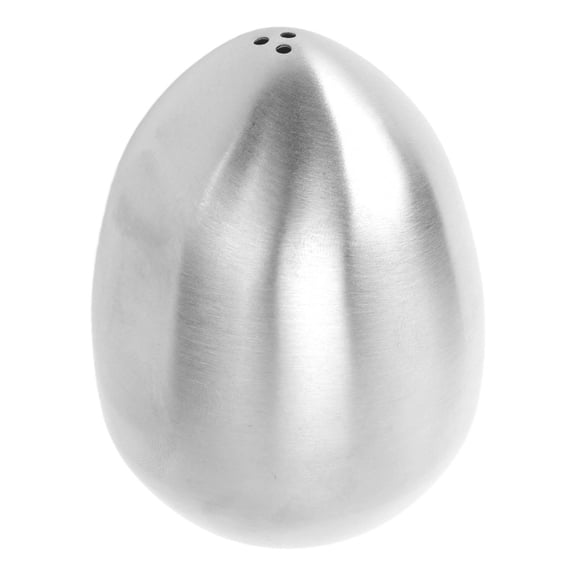 BOKYAN Stainless Steel Egg‑Shaped Spice Dispenser – 3‑Hole, Leak‑Proof Salt & Pepper Jar for Kitchen & Restaurant, Modern Silver Design