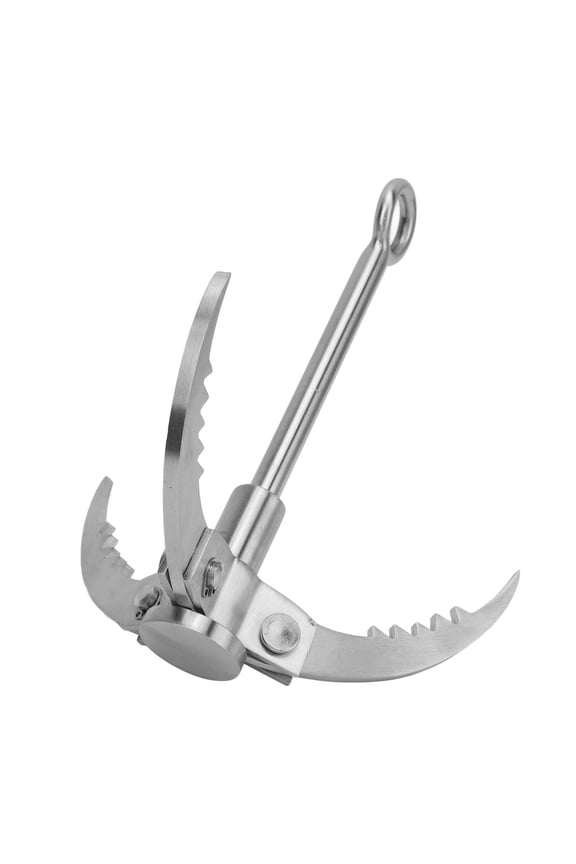 Stainless Steel Folding 3-Claw Rock Climbing Hook Outdoor Survival Grappling Gear Multipurpose Mountaineering Tool For Hiking And Wilderness Exploration Compact Equipment 10 inches / 25.4 cm