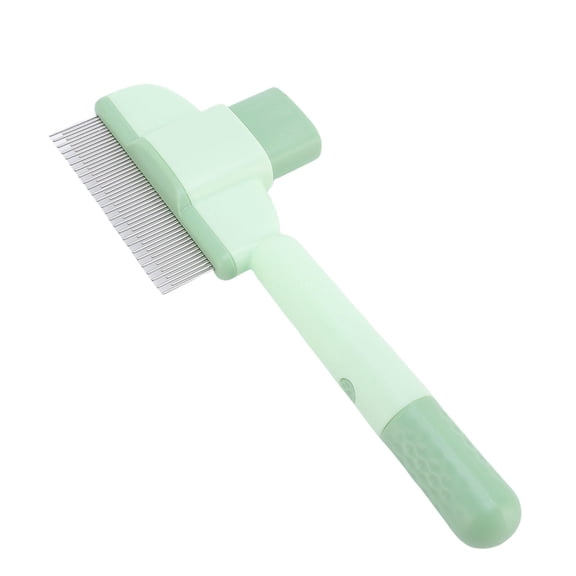 BOKYAN Stainless‑Steel Pet Slicker Brush – One‑Click Hair Removal, Needle Comb for Cats & Dogs, Green