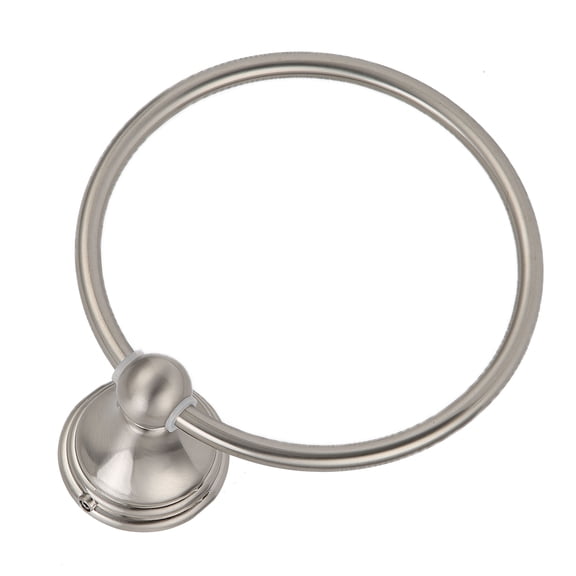 BOKYAN Stainless Steel Towel Ring - Premium Round Wall-Mounted Hand Towel Holder & Rust Resistant Bathroom Hardware Rack for Hand Towels, Brushed Silver Finish (18x17x6 inches / 45.7x43.2x15.2 cm)