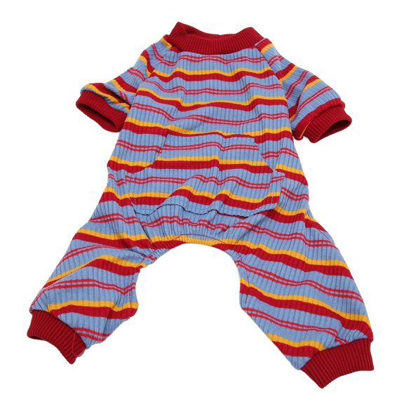 BOKYAN Striped Dog Pajamas Spring Stylish Soft Breathable 4 Legged Pet Bodysuit Small S (9.45 in / 24 cm)