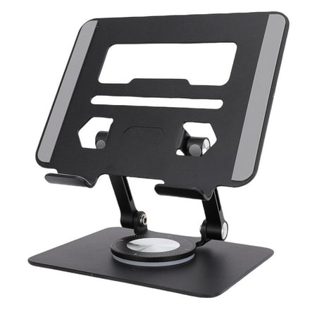 BOKYAN Tablet Stand 360 Rotating Base Double Rod Adjustable Support Bracket for 5.8 to 12.9 Inch Tablets Electronic Readers Black