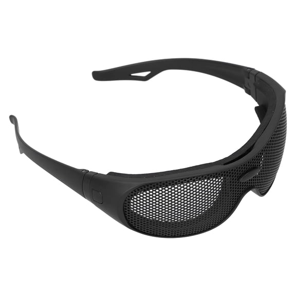 BOKYAN Tactical Impact Resistant Safety Goggles UV400 Windproof Eye Protection Iron Mesh Pattern Goggles for Military Fans CS Outdoor Games Black 7.87 Inches / 20 cm