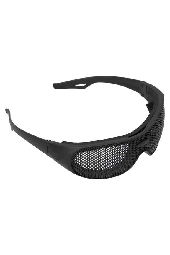 BOKYAN Tactical Impact Resistant Safety Goggles UV400 Windproof Eye Protection Iron Mesh Pattern Goggles for Military Fans CS Outdoor Games Black 7.87 Inches / 20 cm