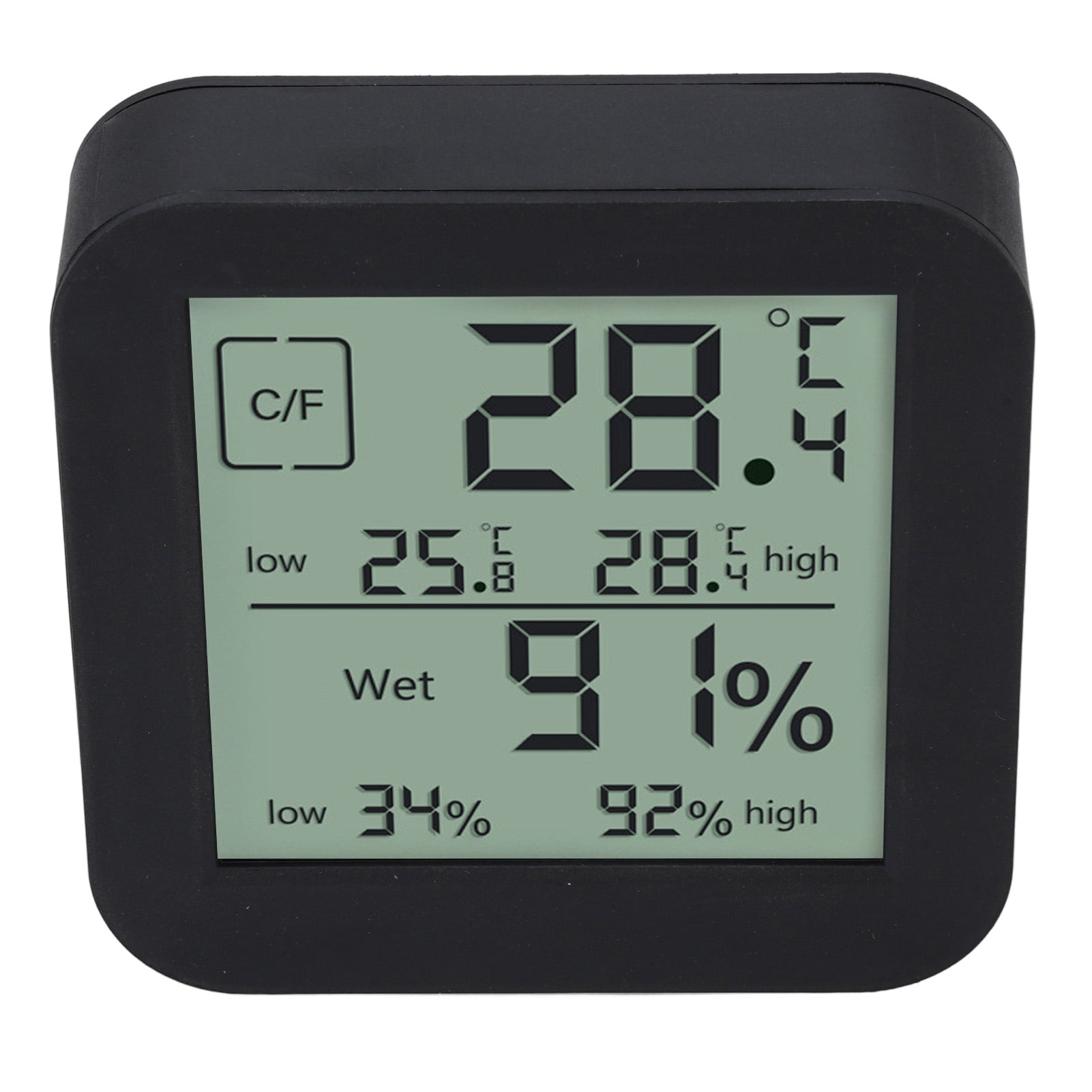 BOKYAN Thermometer Hygrometer Timer Double Sided LCD Touch Screen Backlight Temperature Humidity Gauge Meter for Kitchen Black Magnetic Backing Room Temp Monitor 3.54 in / 9 cm