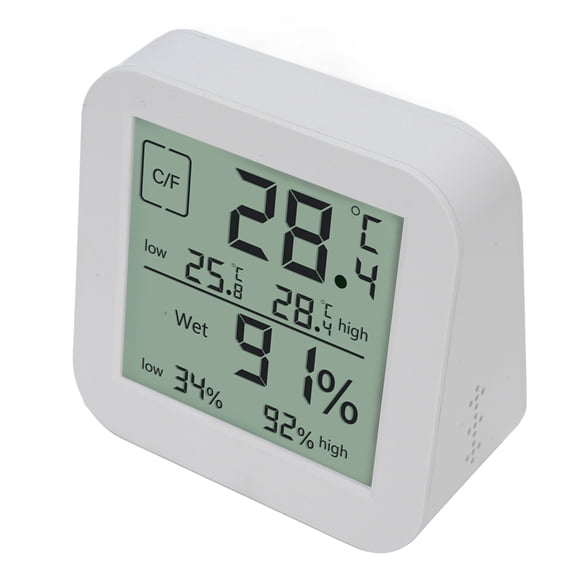 BOKYAN Thermometer Hygrometer Timer Double Sided LCD Touch Screen Backlight Temperature Humidity Gauge Meter for Kitchen White Magnetic Backing Room Temp Monitor 3.54 in / 9 cm