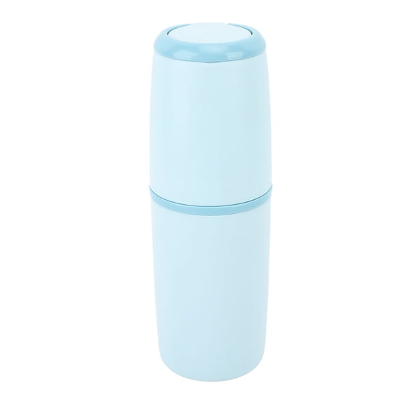 BOKYAN Travel Toothbrush Case Portable Toothpaste Holder Versatile Plastic Bathroom Storage Organizer for Outdoor Business Trip Vacation Light Blue Set of 2
