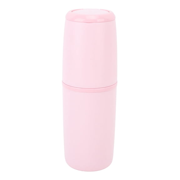 BOKYAN Travel Toothbrush Case Portable Toothpaste Holder Versatile Plastic Bathroom Storage Organizer for Outdoor Business Trip Vacation Pink Set of 2