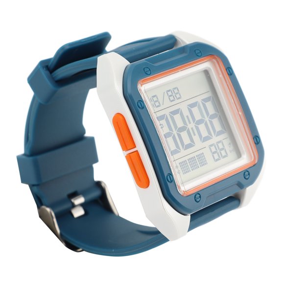 BOKYAN Unisex Digital Sports Watch for Men and Women, Dual Time 50M Waterproof Wristwatch with EL Backlight, Alarm, Countdown, Stopwatch, Square Face TPU Strap, Lake Blue