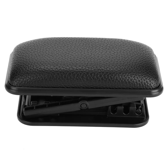 BOKYAN Universal Car Armrest Pad Anti-Fatigue Left Hand Elbow Support Bracket Adjustable Leather Console Box Heightening Pad Dual Unit Size 6.7 inches / 17 cm for Auto Interior Black