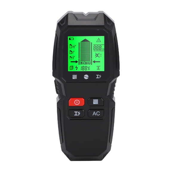 BOKYAN Wall Scanner Detector 5 in 1 Multi Functional Stud Finder with LCD Display for Wood AC Wire Metal Studs Cables Joists Drywall Black, Highly Accurate Sensor for Home Repair