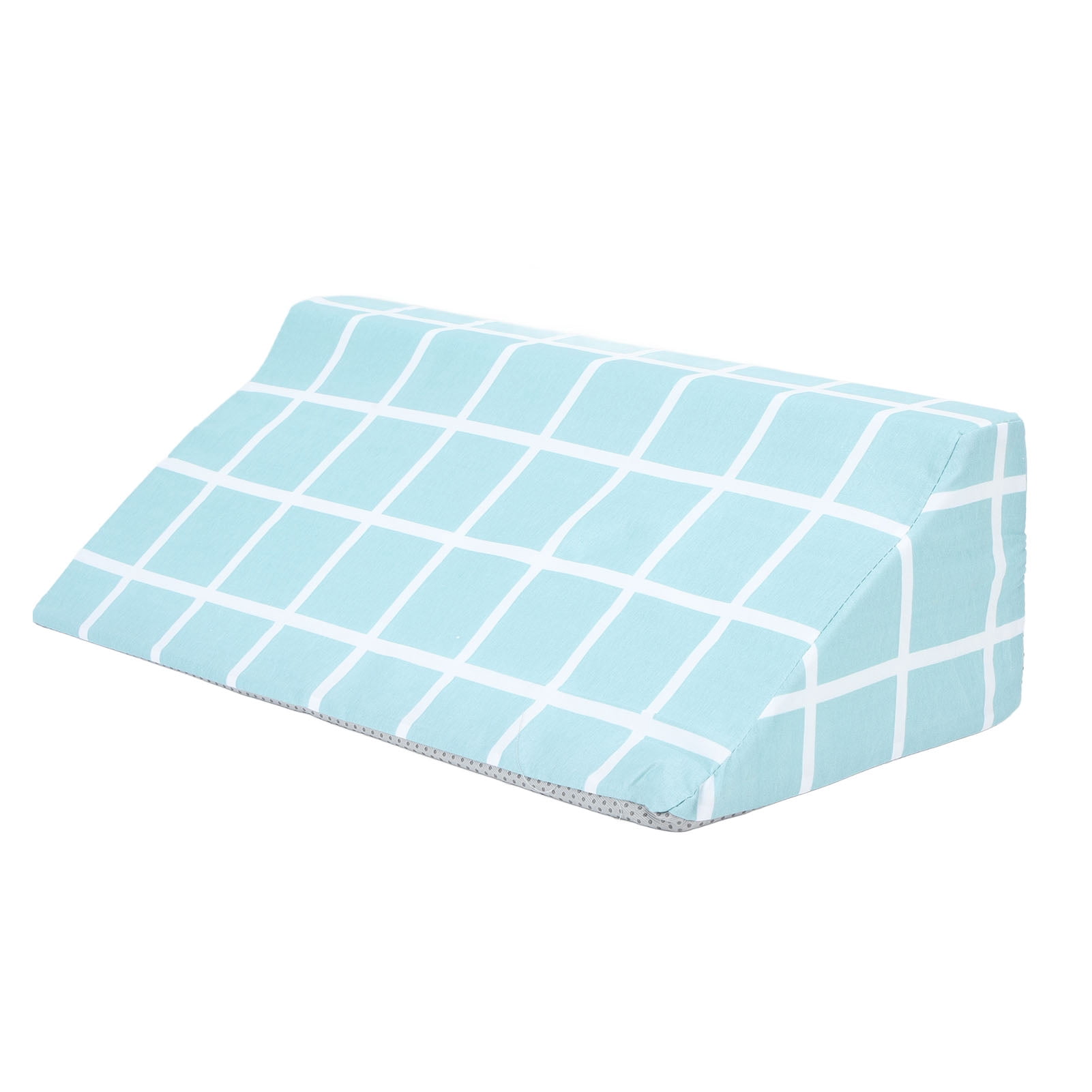 BOKYAN Wedge Pillow R Shaped Soft Comfortable Removable Cover Bed Positioning Cushion for Side Sleepers, High Density Sponge Cotton, Blue, 19.7x9.8x5.9in / 50x25x15cm