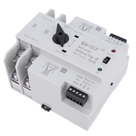 BOKYAN WiFi Automatic Manual Transfer Switch 2P 63A APP Control 35mm Rail Mount Dual Power Transfer Switch for Shop Factory Laboratory Reliable Electrical Switch Replacement, 5.91 inches / 15.00 cm