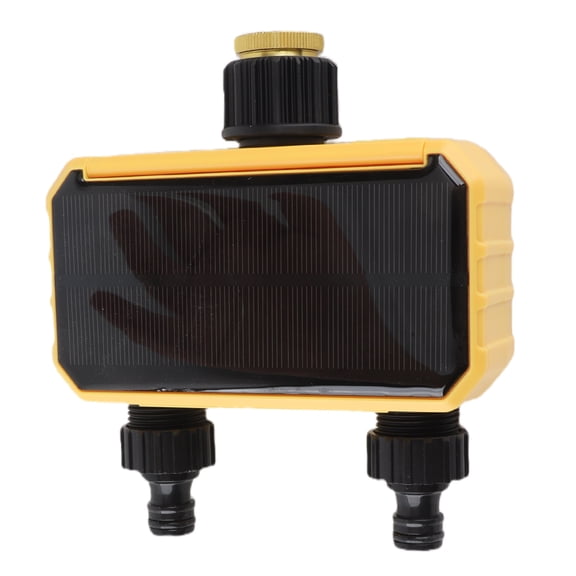 BOKYAN WiFi Solar Watering Timer 2 Outlets Automatic Smart Irrigation Controller with Rain Sensing App Control Water Flow Adjustment for Garden Yard Landscape, 5.51 inches / 140 mm length