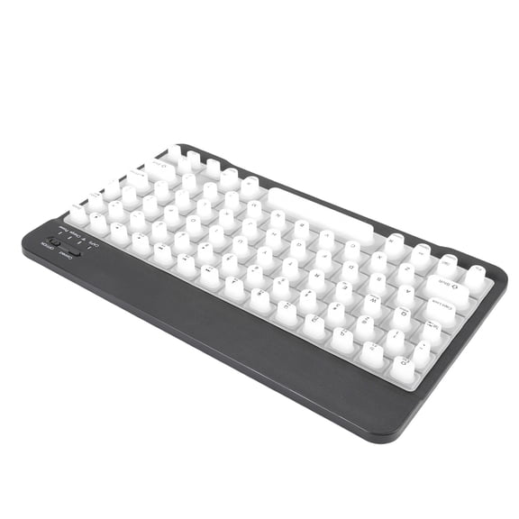 BOKYAN Wireless Bluetooth Keyboard with Silicone Raised Protective Cover Slim Quiet Keyboard for Long Nail Women Rechargeable 40 Hours Working Time Multi-Device Compatible White (10.24 inches)