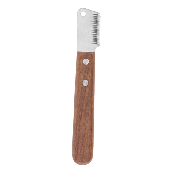 BOKYAN Wooden Handle Dog Stripping Knife Stainless Steel Grooming Tool to Eliminate Knots, Reduce Hair Loss, and Promote Healthy Coat for Dogs & Cats