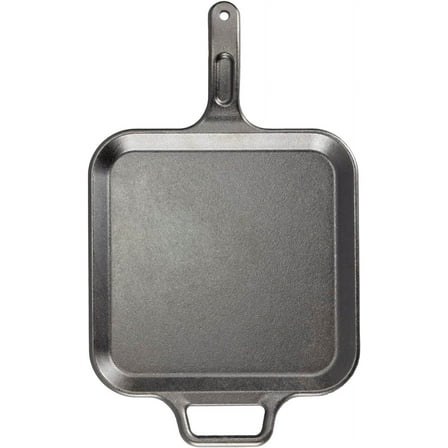 BOLD 12 Inch Seasoned Cast Iron Square Griddle, Heat Retention Cookware