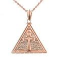 thumbnail image 1 of BOLD ANKH PYRAMID PENDANT NECKLACE IN ROSE GOLD :  14K  Pendant with 22" chain, 1 of 1