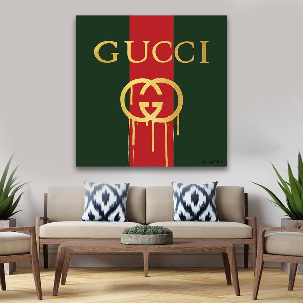 BOLD DRIPPING FASHION BRAND LOGO - 14"x14" Canvas Artwork 30 x 30
