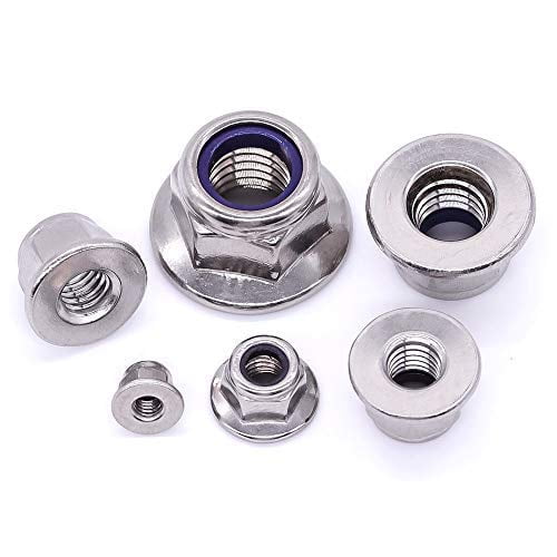 BOLDGNAITE 20 Pcs M6 Lock Nuts, 304 Stainless Steel Nylon Insert Locknuts, Vibration & Corrosion Resistant, Self-Locking Hex Nuts for Automotive, Machinery & DIY