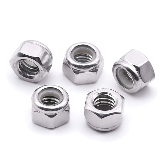 BOLDGNAITE 20 Pcs M6 Lock Nuts, 304 Stainless Steel Nylon Insert Locknuts, Vibration & Corrosion Resistant, Self-Locking Hex Nuts for Automotive, Machinery & DIY