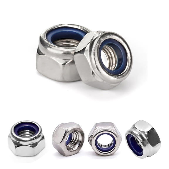 BOLDGNAITE 20 Pcs M6 Lock Nuts, 304 Stainless Steel Nylon Insert Locknuts, Vibration & Corrosion Resistant, Self-Locking Hex Nuts for Automotive, Machinery & DIY