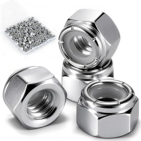 BOLDGNAITE 20 Pcs M6 Lock Nuts, 304 Stainless Steel Nylon Insert Locknuts, Vibration & Corrosion Resistant, Self-Locking Hex Nuts for Automotive, Machinery & DIY