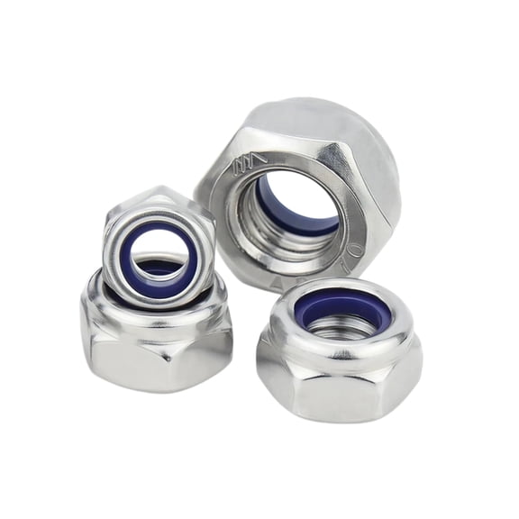 BOLDGNAITE 20 Pcs M6 Lock Nuts, 304 Stainless Steel Nylon Insert Locknuts, Vibration & Corrosion Resistant, Self-Locking Hex Nuts for Automotive, Machinery & DIY
