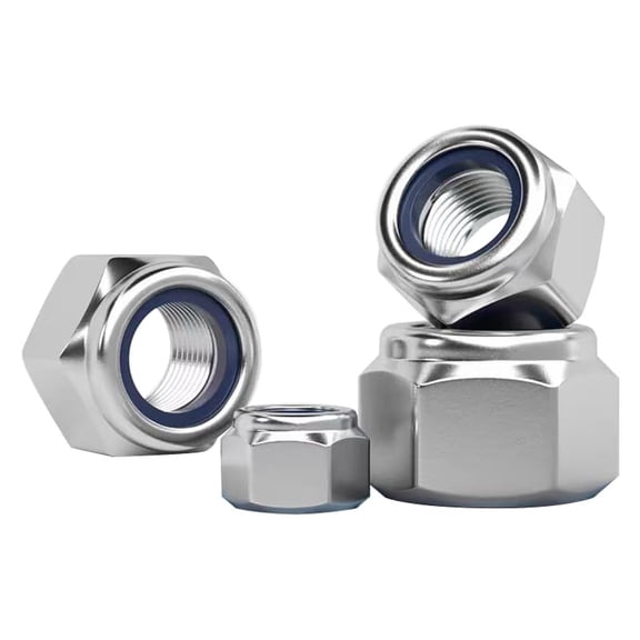 BOLDGNAITE 20 Pcs M6 Lock Nuts, 304 Stainless Steel Nylon Insert Locknuts, Vibration & Corrosion Resistant, Self-Locking Hex Nuts for Automotive, Machinery & DIY