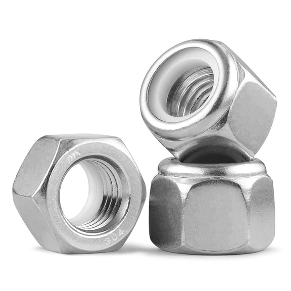 BOLDGNAITE 20 Pcs M6 Lock Nuts, 304 Stainless Steel Nylon Insert Locknuts, Vibration & Corrosion Resistant, Self-Locking Hex Nuts for Automotive, Machinery & DIY