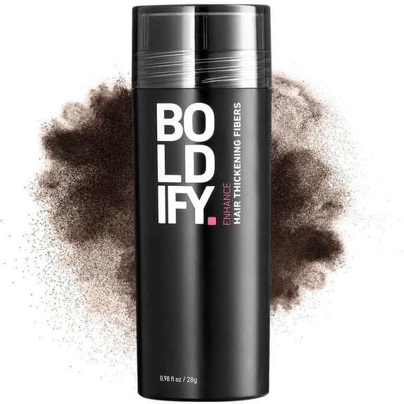 BOLDIFY Hair Fibers (28g) Fill In Fine and Thinning Hair for an Instantly Thicker & Fuller Look - Best Value & Superior Formula -14 Shades for Women & Men - Dark Brown