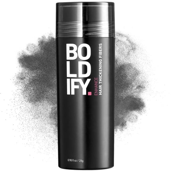 BOLDIFY Hair Fibers (28g) Fill In Fine and Thinning Hair for an Instantly Thicker & Fuller Look - Best Value & Superior Formula -14 Shades for Women & Men - Dark Grey