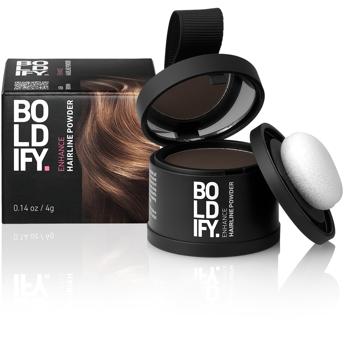 BOLDIFY Hairline Powder, Root Touch up Powder, Unisex Concealer, 48 Hour Stain-Proof Ash Brown