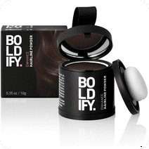 BOLDIFY Hairline Powder, Root Touch up Powder, Unisex Concealer, 48 Hour Stain-Proof (Dark Brown)