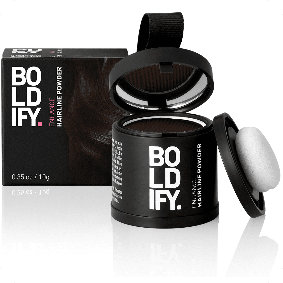 BOLDIFY Hairline Powder, Root Touch up Powder, Unisex Concealer, 48 Hour StainProof (Dark Brown