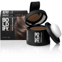 BOLDIFY Hairline Powder, Root Touch up Powder, Unisex Concealer, 48 Hour Stain-Proof (Light Brown)