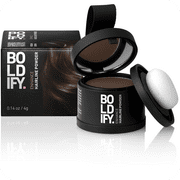 BOLDIFY Hairline Powder, Root Touch up Powder, Unisex Concealer, 48 Hour Stain-Proof (Medium Brown)